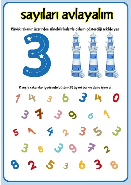 Okul Öncesi ve Birinci Sınıflar Cırt Cırtlı Sayı Avlama Kitabı - Resim 2