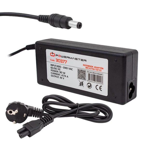 POWERMASTER PM-30377 19 VOLT - 4.74 AMPER 5.5*2.1 MM UÇLU ADAPTÖR (ACER NOTEBOOK)