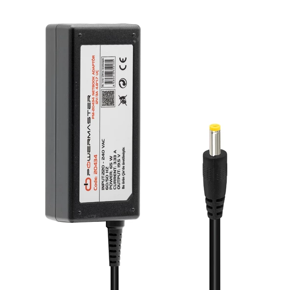 POWERMASTER PM-20434 12 VOLT - 3 AMPER 4.8*1.7 MM UÇLU ADAPTÖR (ASUS NOTEBOOK)