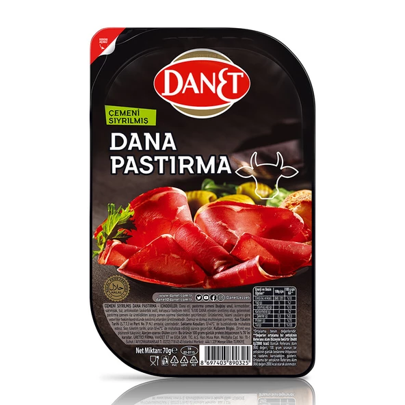 Danet Dana Pastırma I Çemeni Sıyrılmış I Dilimli I 70G