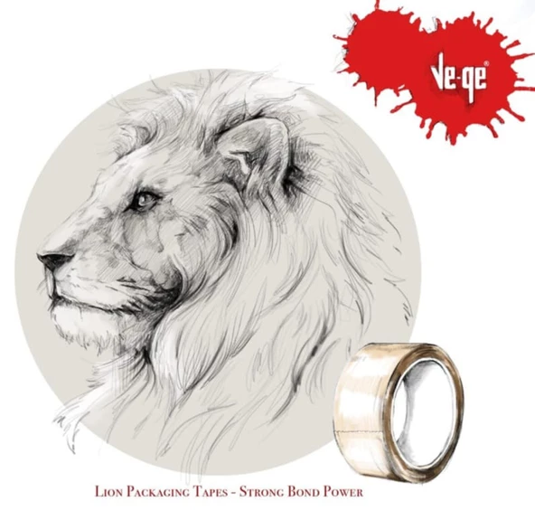 Koli Bandı Ve-Ge Aslan Şeffaf 45mm x 100m 48'li Koli - Resim 3