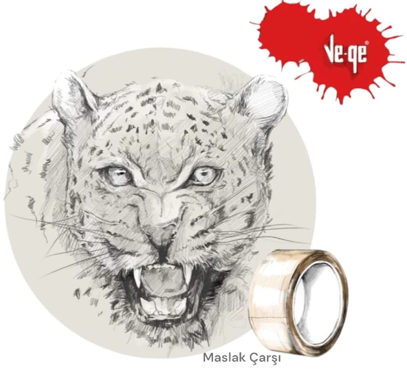 Koli Bandı Ve-Ge Leopar Şeffaf 45mm x 100m 48'li Koli - Resim 3