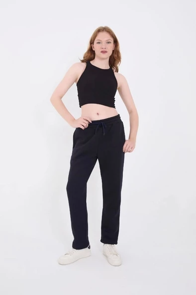 Unisex Üç İplik Basic Eşofman Pantolon - Lacivert - 3