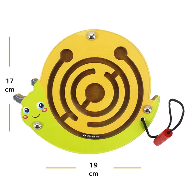 Toysilla Doğal Ahşap Hayvan Figürlü Mıknatıslı Labirentte Yol Bulma Oyuncağı - T3017