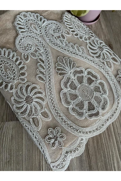 Olla kadife havlu cappuçino - Resim 2