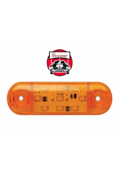 ÇERAY 9 Ledli Tombul Parmak Lamba 12-24 Volt 5 Adet Sarı