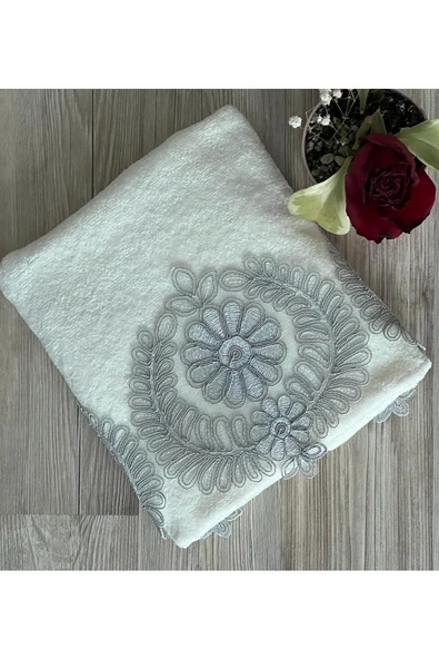 Kure kadife el havlusu krem 50 × 90 ürün görseli 1