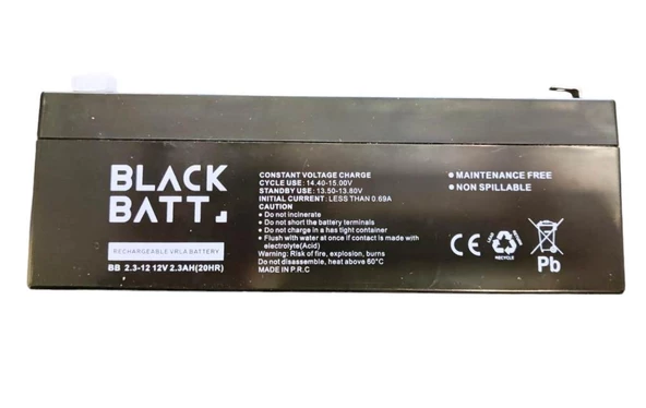 Black Batt 12V-2.3AH AGM Tam Bakımsız Tip Kuru Akü