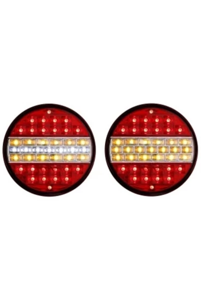 ÇERAY Hamburger Tip Ledli Stop Lamba 12 Volt Römork Karavan 4 Modlu 2 Adet - 3