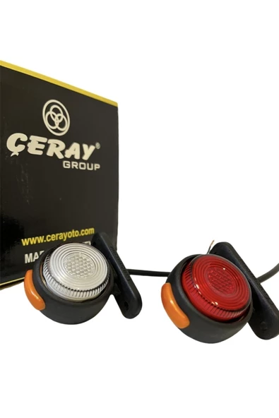 ÇERAY Neon Mini Takoz Kırmızı-beyaz 12v-24v