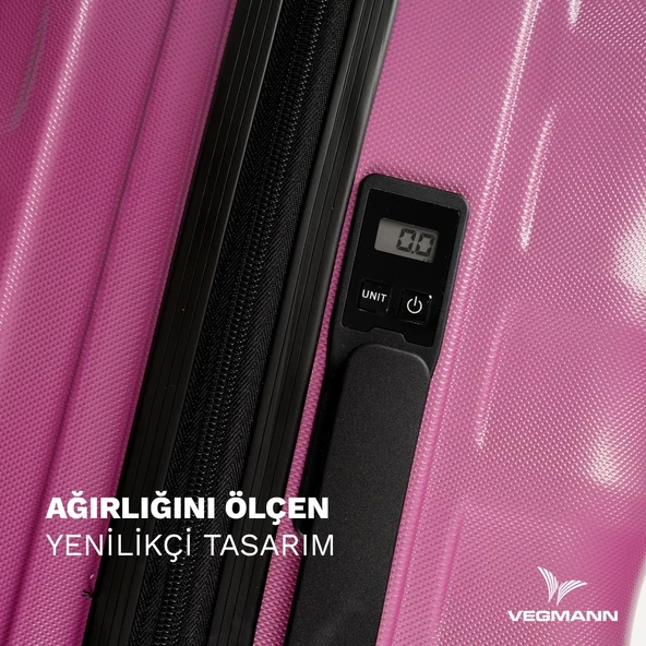 Vegmann Tartılı Scadel Violet 3 lü Valiz Seti - 2