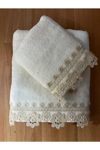 yıldız ikili havlu krem 30 × 50 ve50 × 90 ürün görseli 1