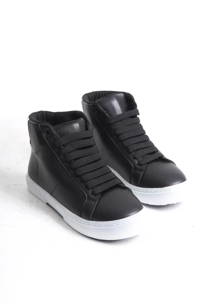 Kadın Günlük Sneaker Rahat Taban Bağcıklı Tam Kalıp High Sneaker - 4