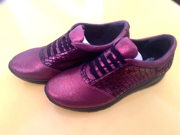 Kadın Ayakkabı13781k Bordo Günlük Platin Hafif Taban Ayakkabı 13781k - 6