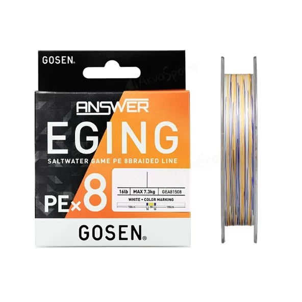 Gosen Eging Answer 8B Multicolor 150m İp Misina Kalınlık (mm) : 0,14mm