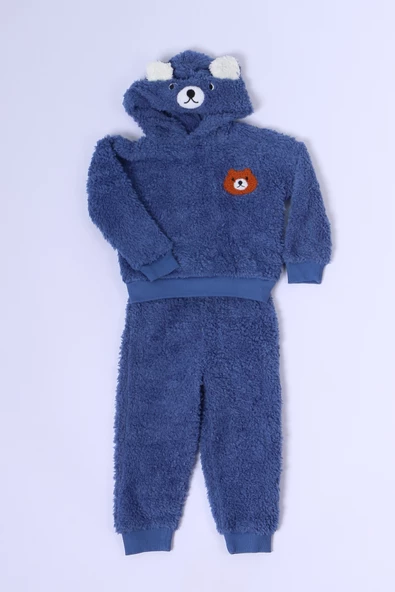 ERKEK BEBEK PELUŞ ALT ÜST TAKIM BASKILI D47 - 4