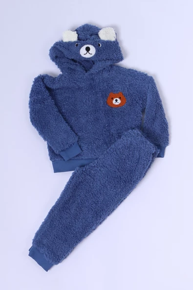 ERKEK BEBEK PELUŞ ALT ÜST TAKIM BASKILI D47 - 5