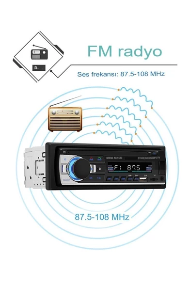 Maxessa M520 Oto Teyp 4X55W Bluetooth 2xusb Sd Aux + 2 YIL GARANTİLİ - 3