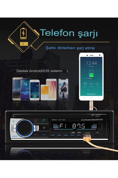Maxessa M520 Oto Teyp 4X55W Bluetooth 2xusb Sd Aux + 2 YIL GARANTİLİ - 4