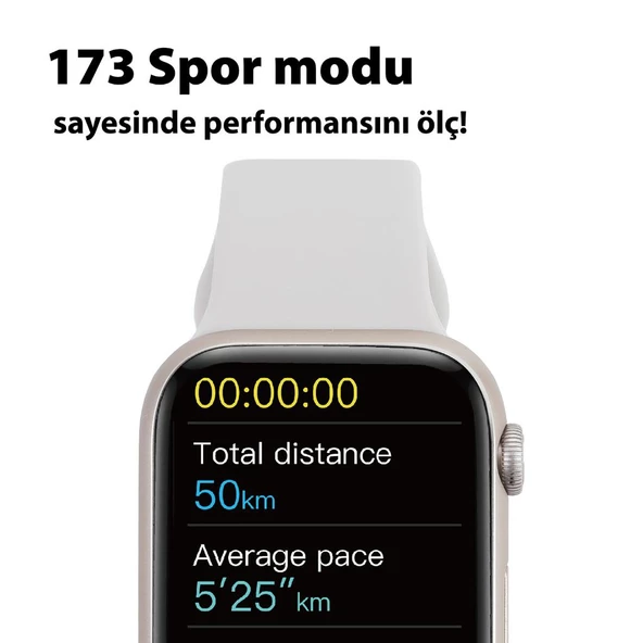 H12 Mini Akıllı Saat Gold Alüminyum Kasa Kırık Beyaz Silikon Kordon - 10