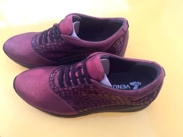 Kadın Ayakkabı13781k Bordo Günlük Platin Hafif Taban Ayakkabı 13781k - 5