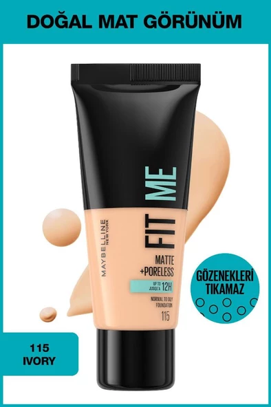 Maybelline New York Fit Me Matte+poreless Fondöten - 115 Ivory