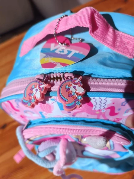 Vest İlkokul Çantası Turkuaz Pembe Unicorn - Resim 6