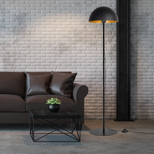 New Yorker Siyah Metal Lambader Salon Ofis Çalışma Odası Kolay Kurulum Dekoratif Ayak Puar Köşe Lambası - Resim 4