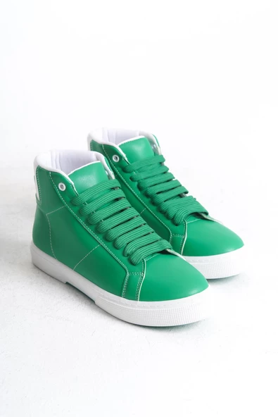 Kadın Günlük Sneaker Rahat Taban Bağcıklı Tam Kalıp High Sneaker - 8