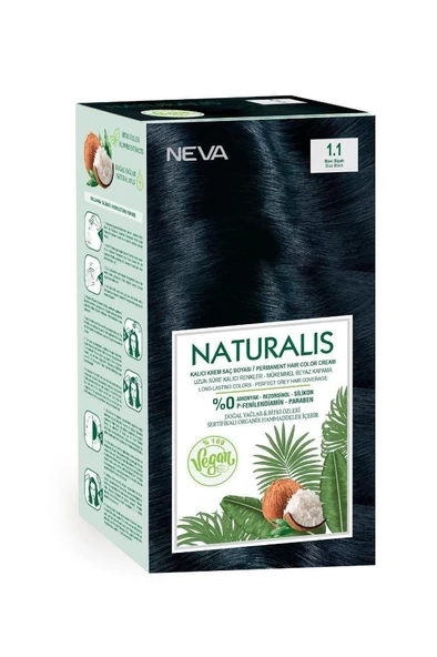 NEVA KOZMETİK Naturalis Saç Boyası 1.1 Mavi Siyah %100 Vegan