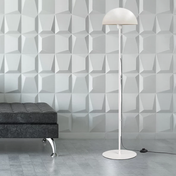 New Yorker Krem Metal Lambader Salon Ofis Çalışma Odası Kolay Kurulum Dekoratif Ayak Puar Köşe Lambası - 5