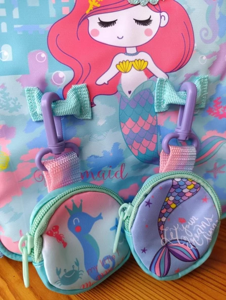 Vest Anaokulu Çantası Turkuaz Unicorn - Resim 4