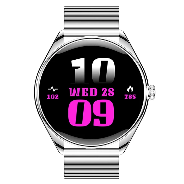 Ultra Thin Akıllı Saat Yuvarlak Çelik Kasa Metal Kordon - 6