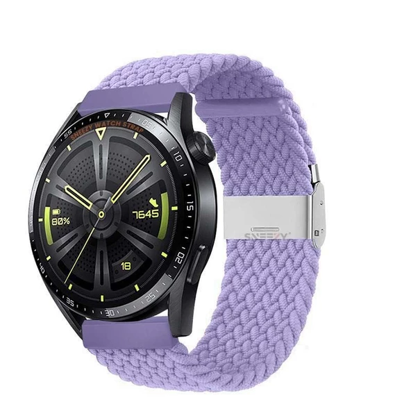 Xiaomi Watch S1 -S1 Active -Mi Watch -Watch Color 22mm Uyumlu Metal Klips Solo Fiberlink Örgü Kordon  Lila