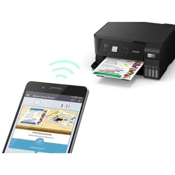 Epson EcoTank L3560 Wi-Fi+Tarayıcı+Fotokopi Renkli Çok Fonksiyonlu Tanklı Mürekkep Püskürtmeli Yazıcı - 3
