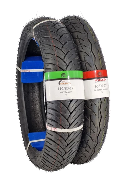 MARUTİ TYRES MOTOR LASTİK 110/80-17 VE 90/90-17 TL (TUBELESS - DUBLEKS) TAKIM