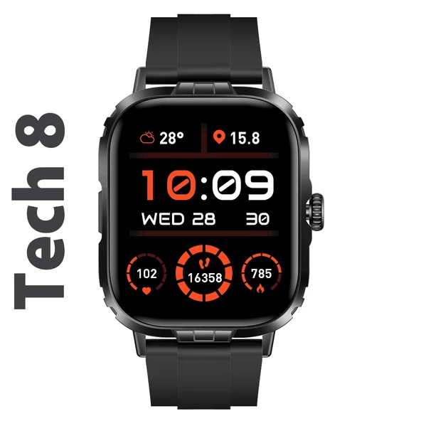 Tech8 Akıllı Saat Alüminyum Kasa Spor Silikon Kordon