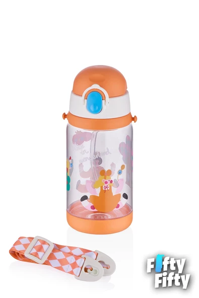 Vagonlife Diller 520 ML Kalın Pipetli Tritan Su Matarası -Taşıma Askılı-Okul Çocuk Matarası -FFD2408 - 11