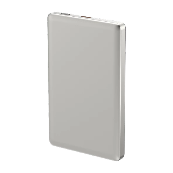 Magslim 5S Magsafe Manyetik Kablosuz 5000mAh Powerbank Taşınabilir Şarj Cihazı Ultra ince Gümüş Gri - 4