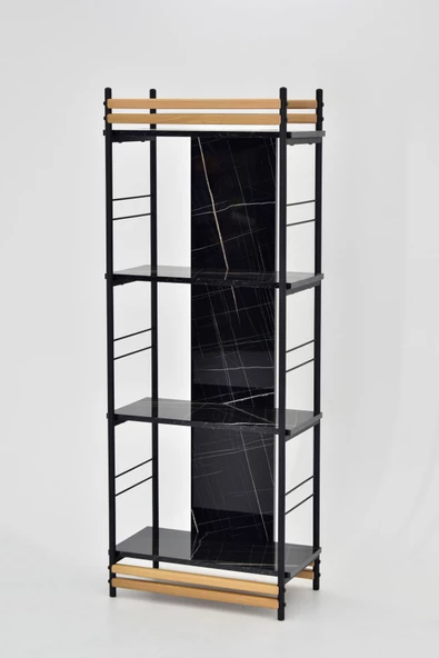 VİLİNZE Rafito Metal & Ahşap Bohem 4 Raflı MDF Çok Amaçlı Mutfak Rafı - 30*160 cm - 3