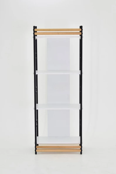 VİLİNZE Rafito Metal & Ahşap Bohem 4 Raflı MDF Çok Amaçlı Mutfak Rafı - 30*160 cm - 4