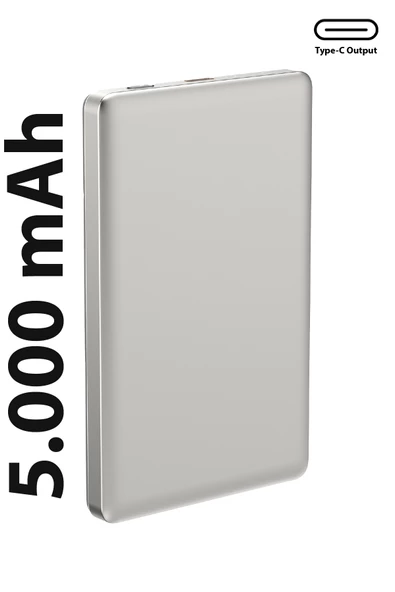 Magslim 5S Magsafe Manyetik Kablosuz 5000mAh Powerbank Taşınabilir Şarj Cihazı Ultra ince Gümüş Gri - 7