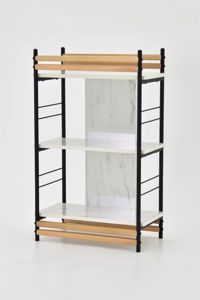 VİLİNZE Rafito Metal & Ahşap Bohem 3 Raflı MDF Çok Amaçlı Mutfak Rafı - 30*100 cm - 3