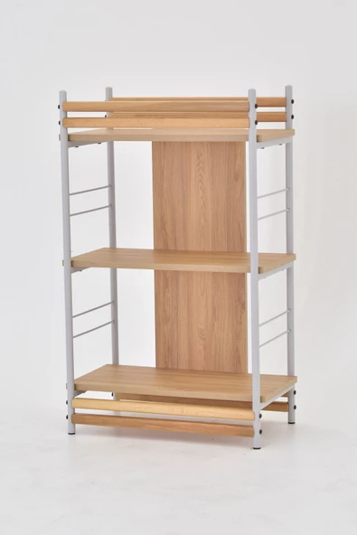VİLİNZE Rafito Metal & Ahşap Bohem 3 Raflı MDF Çok Amaçlı Mutfak Rafı - 30*100 cm - 3