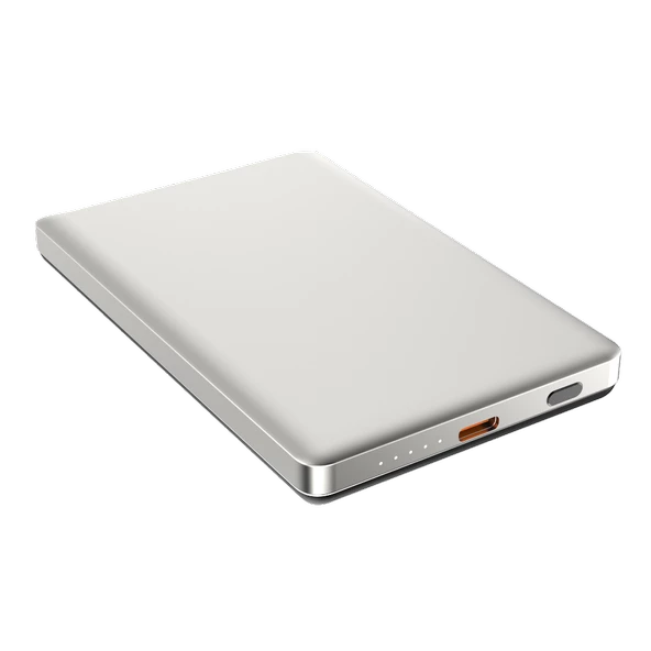 Magslim 5S Magsafe Manyetik Kablosuz 5000mAh Powerbank Taşınabilir Şarj Cihazı Ultra ince Gümüş Gri - 3