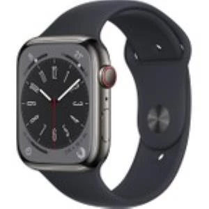 Apple Watch Series 8 GPS + Cellular 45mm Grafit Paslanmaz Çelik Kasa ve Spor Kordon Akıllı Saat Outlet