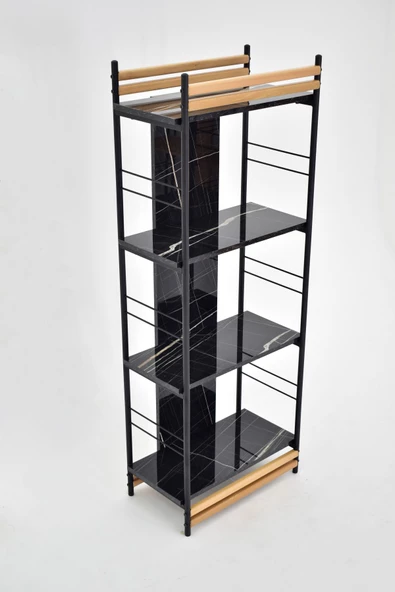 VİLİNZE Rafito Metal & Ahşap Bohem 4 Raflı MDF Çok Amaçlı Mutfak Rafı - 30*160 cm - 5