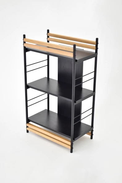 VİLİNZE Rafito Metal & Ahşap Bohem 3 Raflı MDF Çok Amaçlı Mutfak Rafı - 30*100 cm - 5