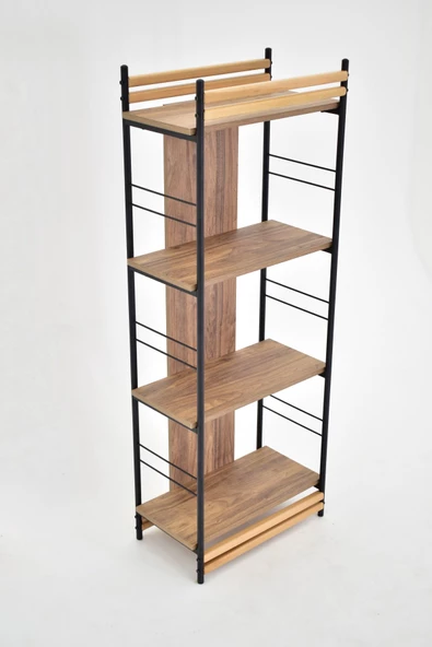 VİLİNZE Rafito Metal & Ahşap Bohem 4 Raflı MDF Çok Amaçlı Mutfak Rafı - 30*160 cm - 5