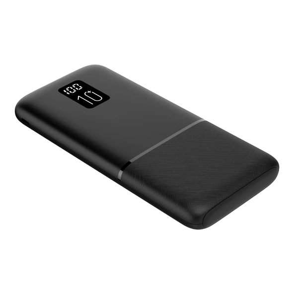 Led Ekranlı Slim 10000mAh Powerbank Taşınabilir Şarj Cihazı Type-C / 2 USB / 3 Port Çıkış / Output 2.1A - 4